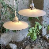 Pair of opaline bistro 1920 porcelain sockets
