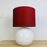 White and red ceramic ball lamp, 1980s