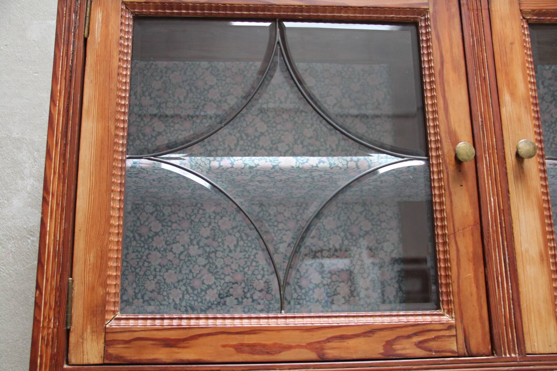 Art Deco pine dresser, beveled glass