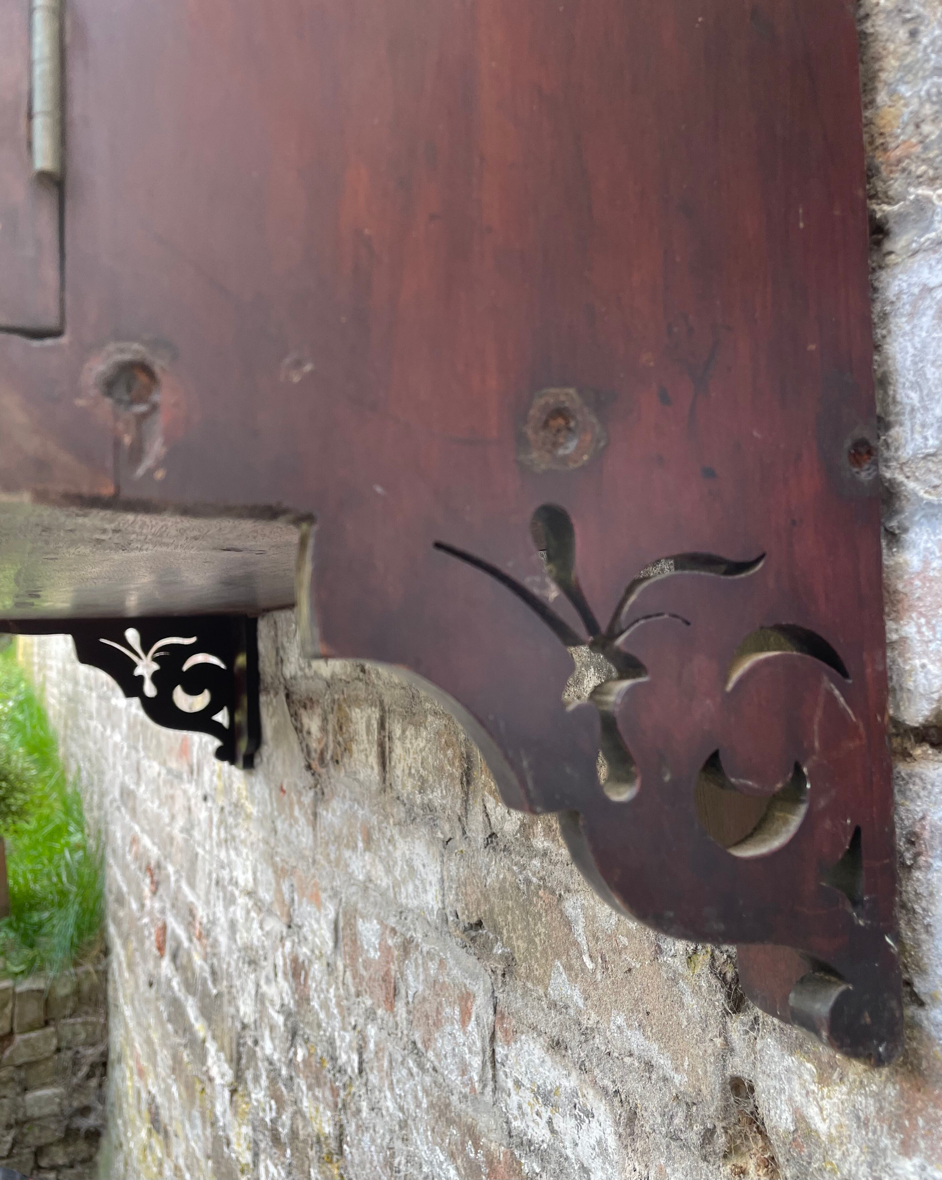 Antique mahogany wall cabinet/shelf