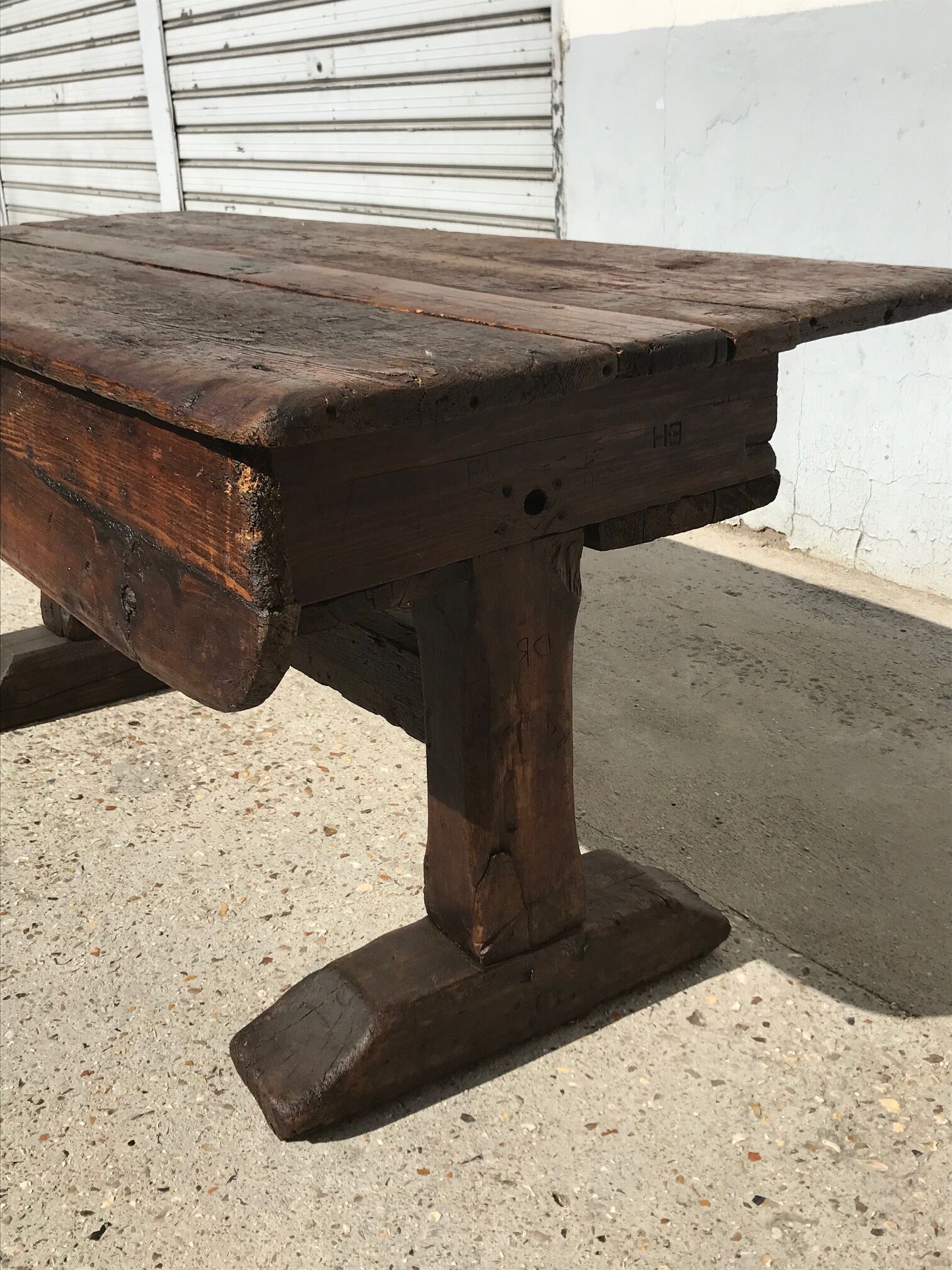 Solid oak desk, eighteenth century, France