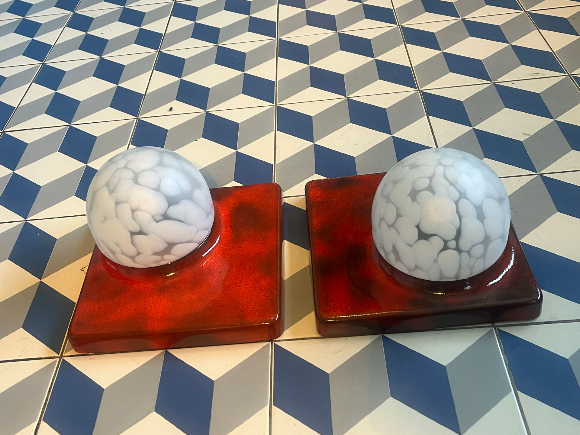 Pair of Kaiser ceramic wall lights