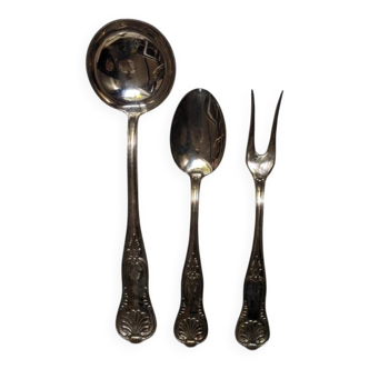 Couverts de service argent et métal inoxydable louche cuillère fourchette
