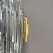 Beautiful CUBIC Ice Glass Wall Light by Hillebrand Lights, Germany, 1970s