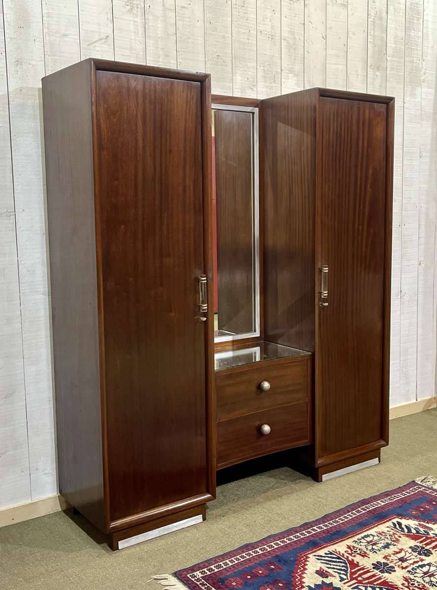 Art Deco wardrobe-dressing table stamped RINCK 115 Faubourg St Antoine Paris