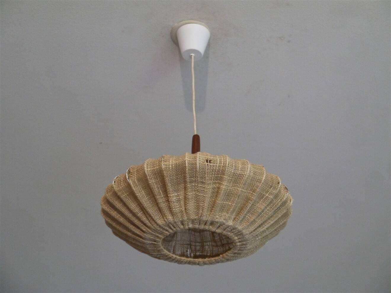 Danish cocoon suspension in teak and canvas 1950