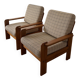 Paire de fauteuils en pin vintage 