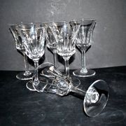 Set of 6 flared crystal wine glasses in Concorde Cerdagne style H15.2.