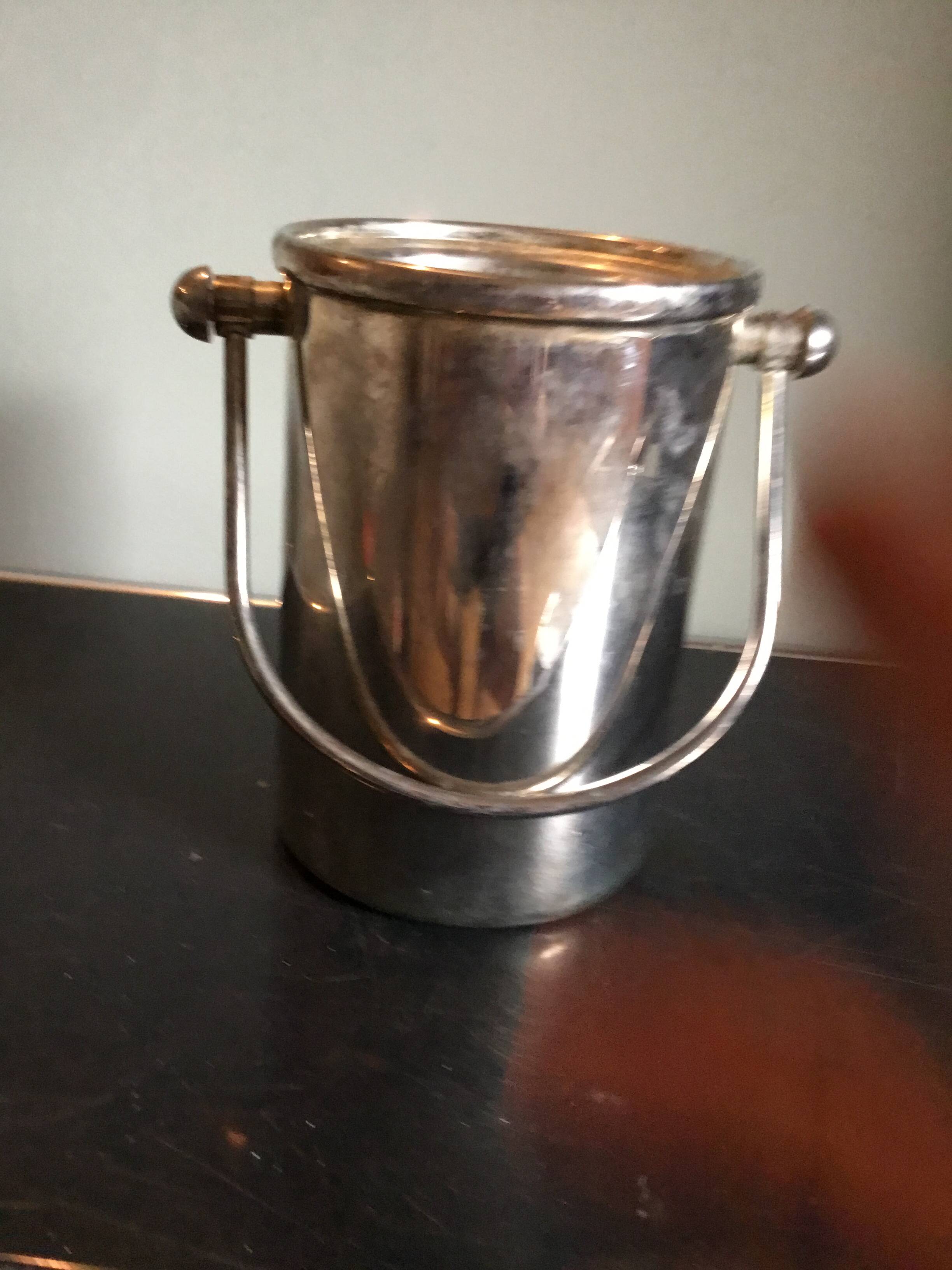 Vintage silver-coloured metal ice bucket