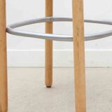 Bruno Rey style high chair in pale red and beech