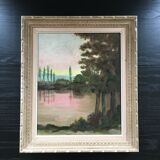 Pink lake painting