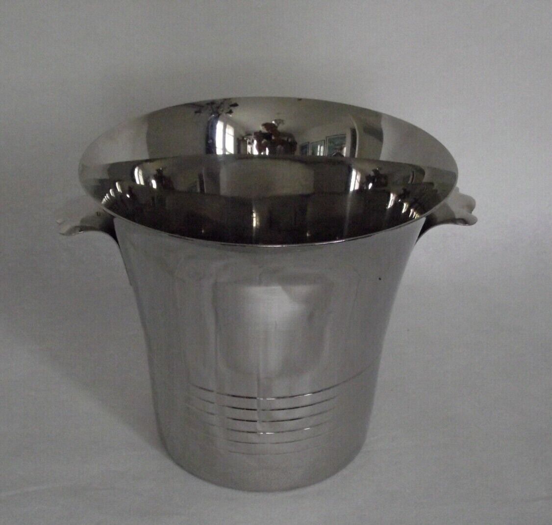 Silver stainless steel champagne bucket 18.10
