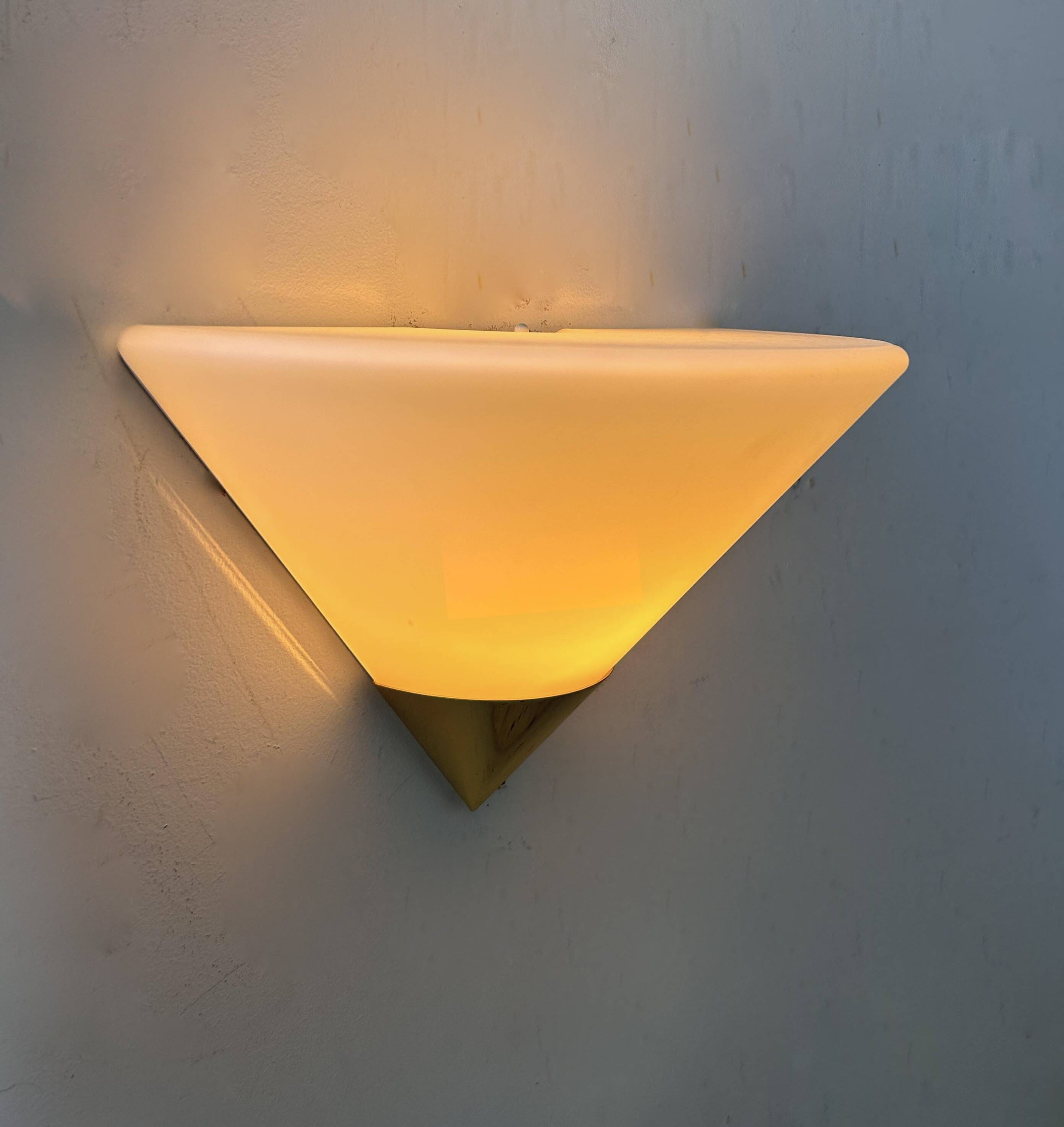 Vintage wall lamp, opaline and brass, Germany 1980s