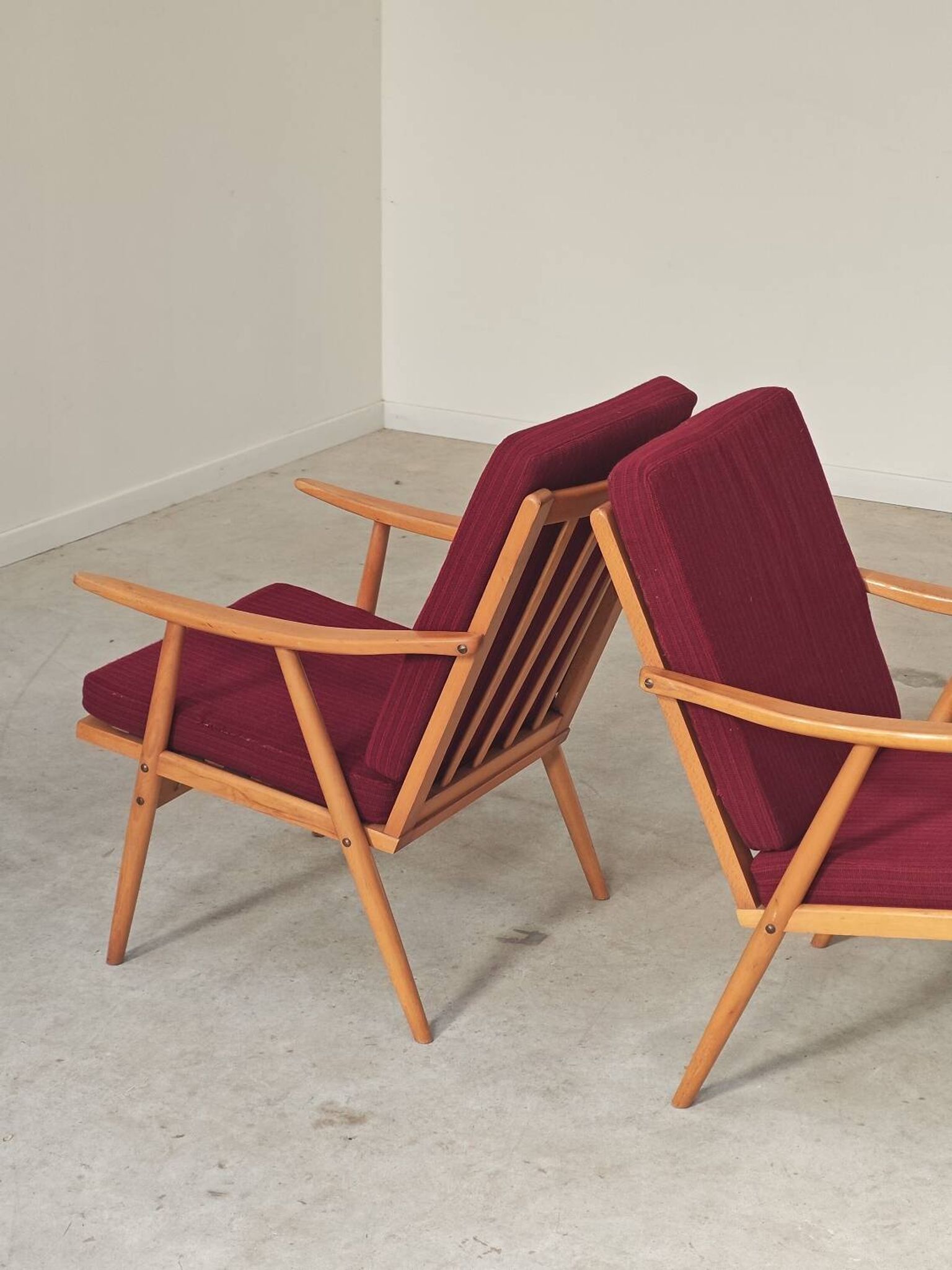 Pair of Boomerang armchairs Antonin Suman TON Thonet 1960