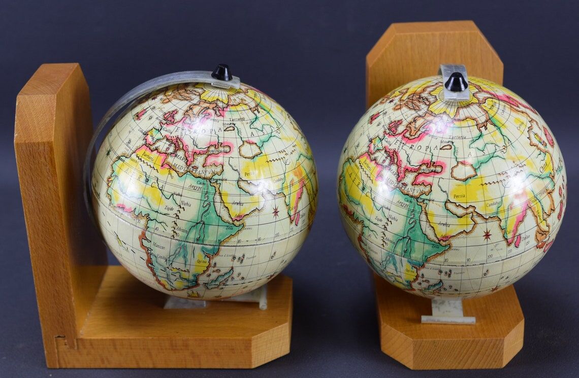 Greenhouse book vintage globes world map toys mont blanc