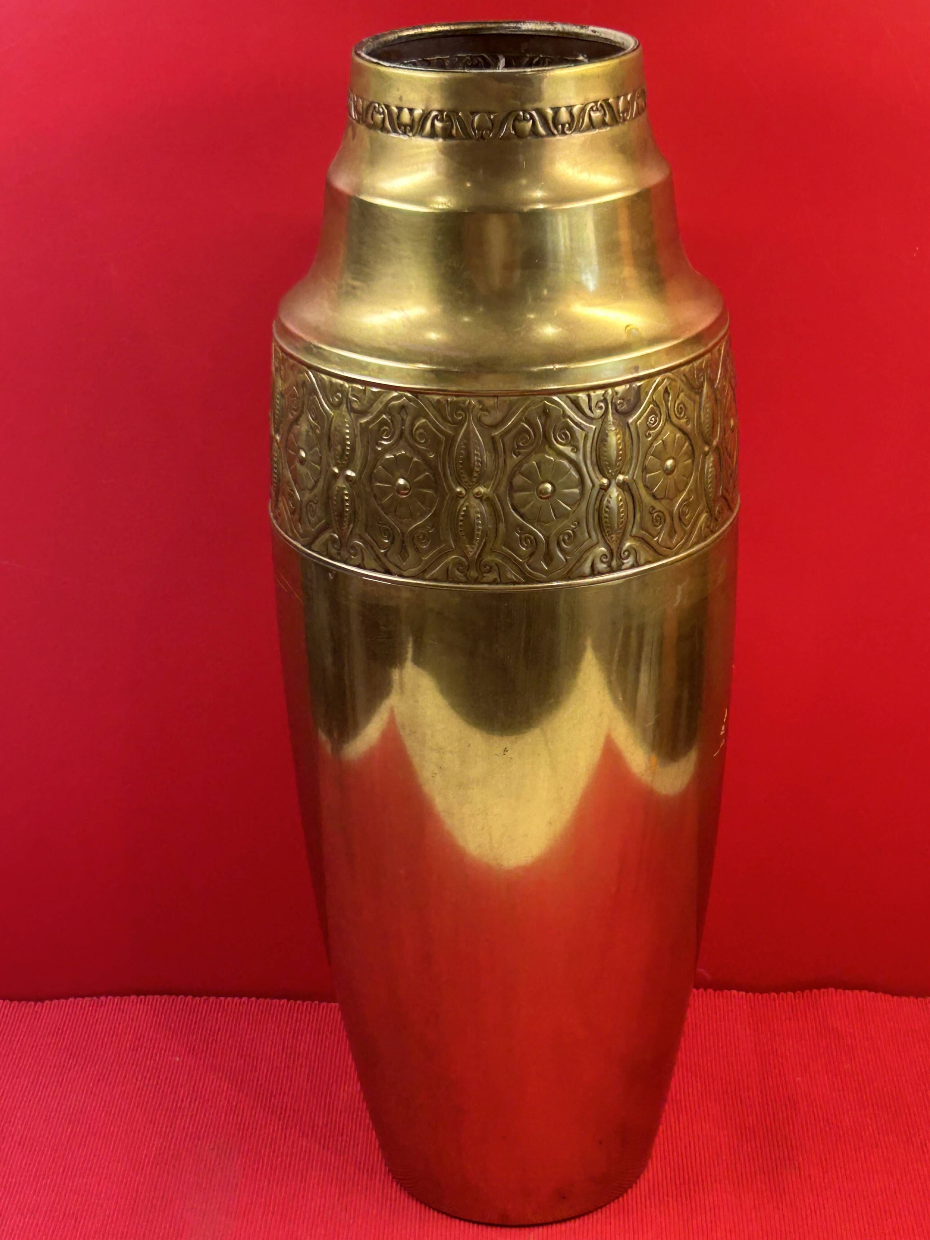 Dinanderie - Grand Art Deco Vase brass 40 cm