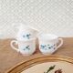 Trio de tasses à café Arcopal myosotis Veronica vintage