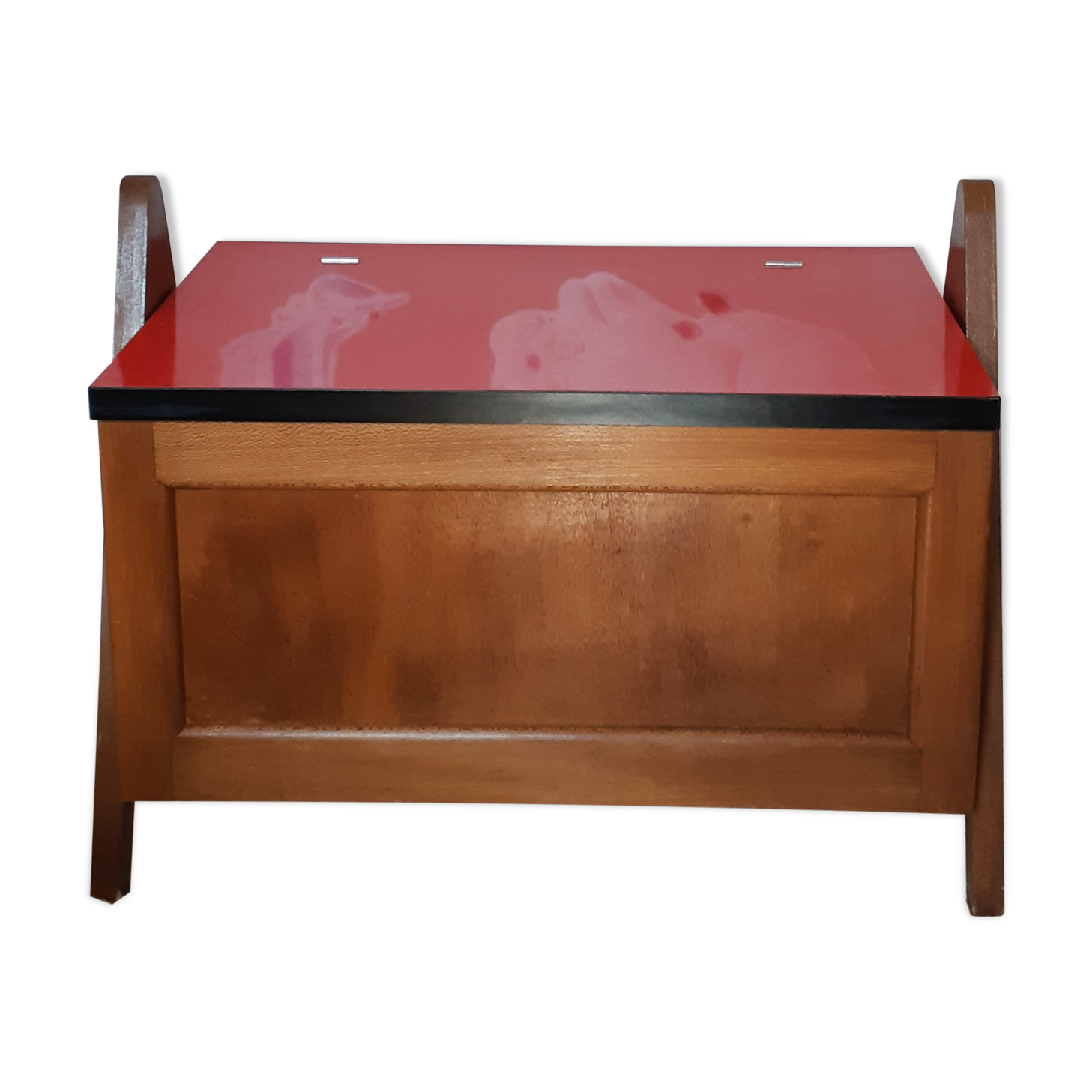 Teak and formica toy chest