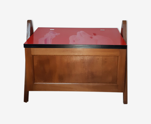 Coffre à jouets teck et formica