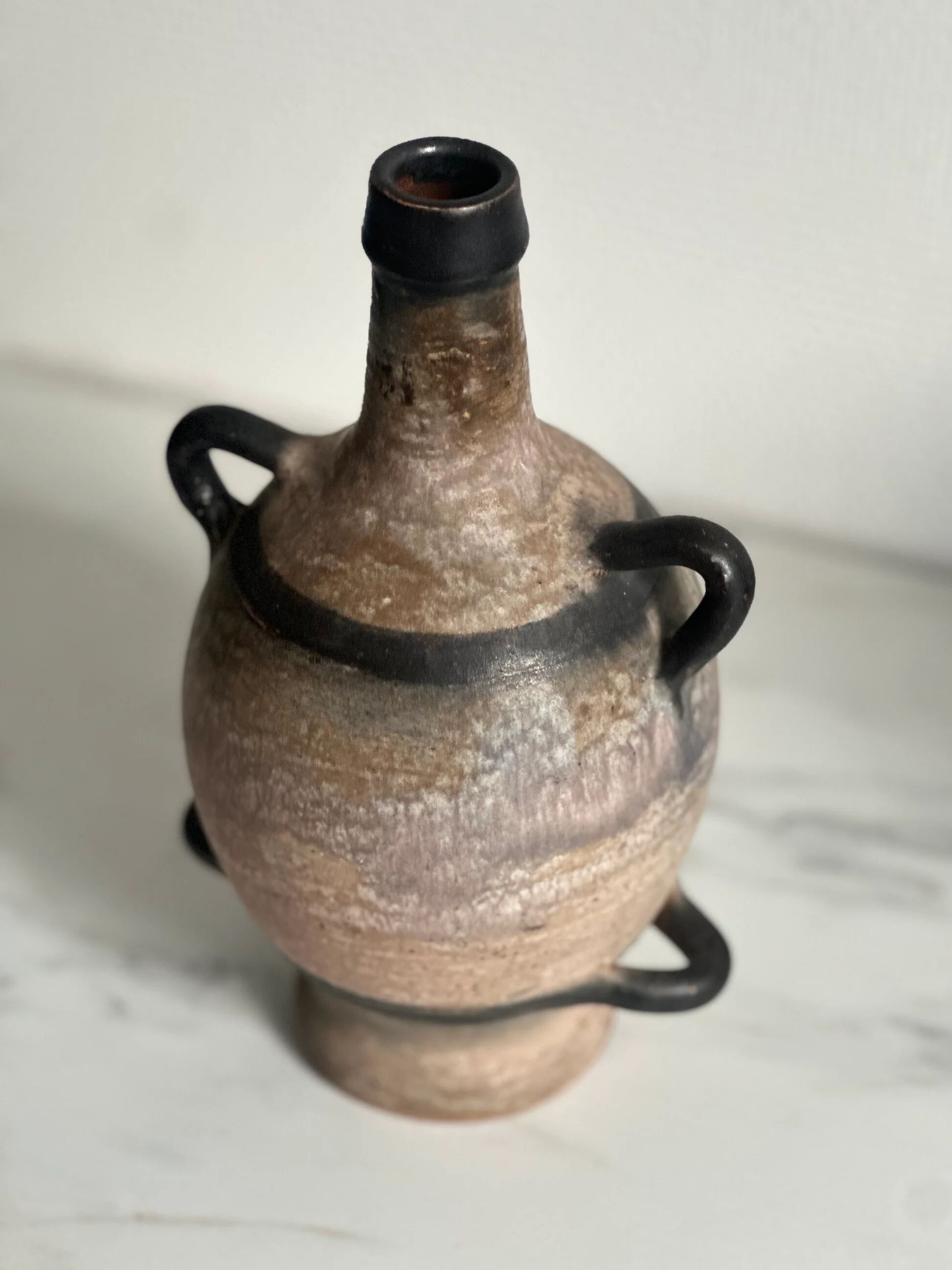 Amphora vase with four handles — Willy Biron, Bouffioulx, Belgium, circa 1960