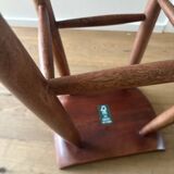 Tabouret Wabi sabi bois foncé