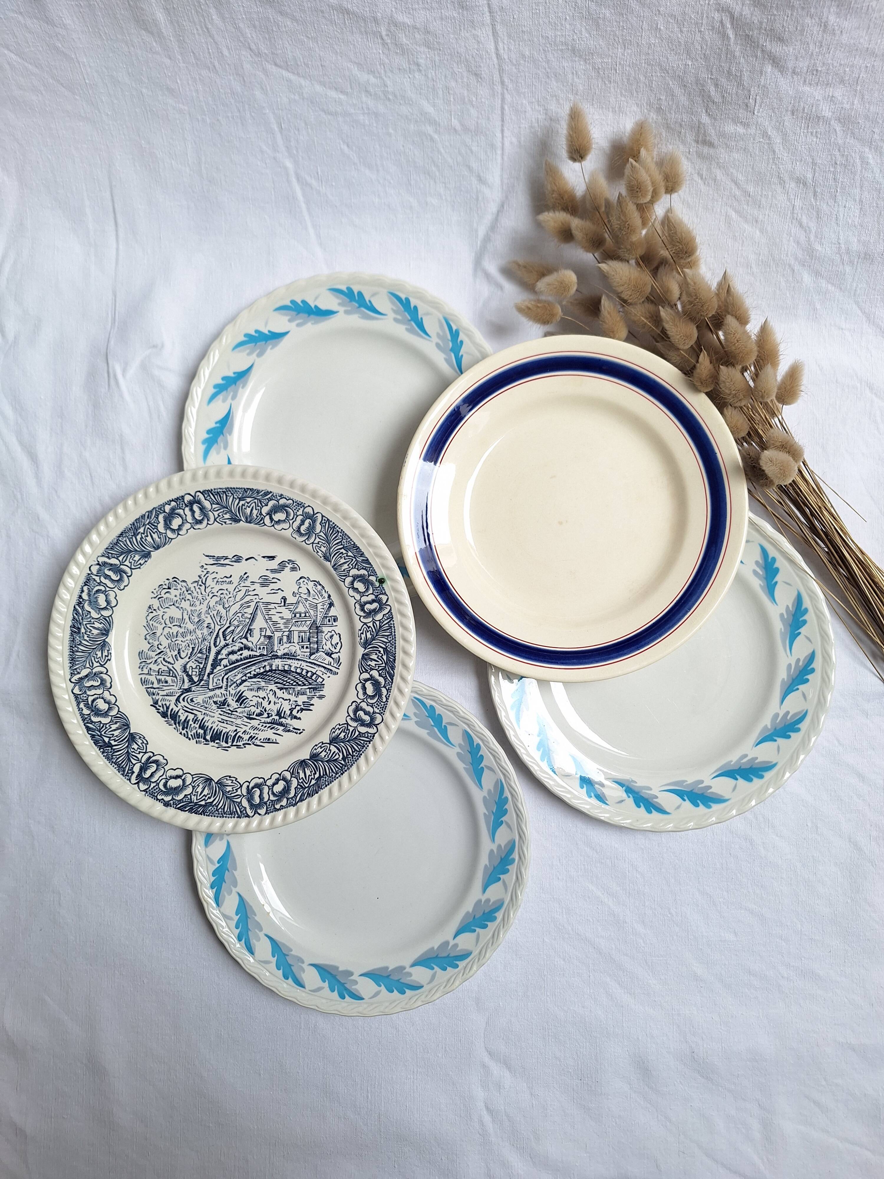 Blue vintage dinner plates