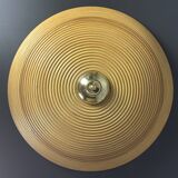 Pencil Reed Rattan Bamboo and Brass Mushroom Table Lamp, Italy, 1970s