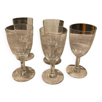 6 crystal wine glasses