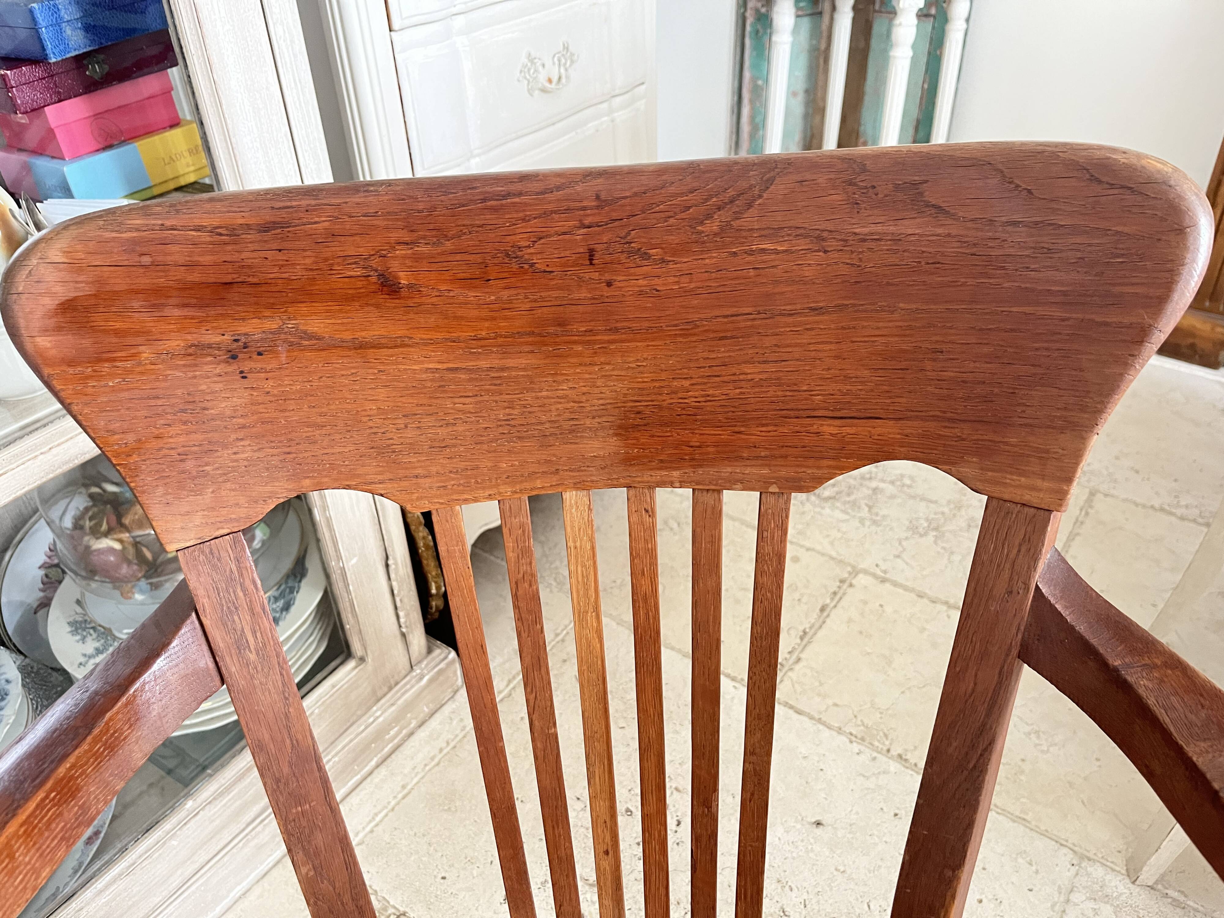 Fauteuil pivotant américain en chêne
