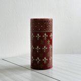 Petit vase rouleau ancien en céramique émaillée rouge