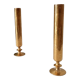 Pair of soliflores in solid brass folk art early twentieth century