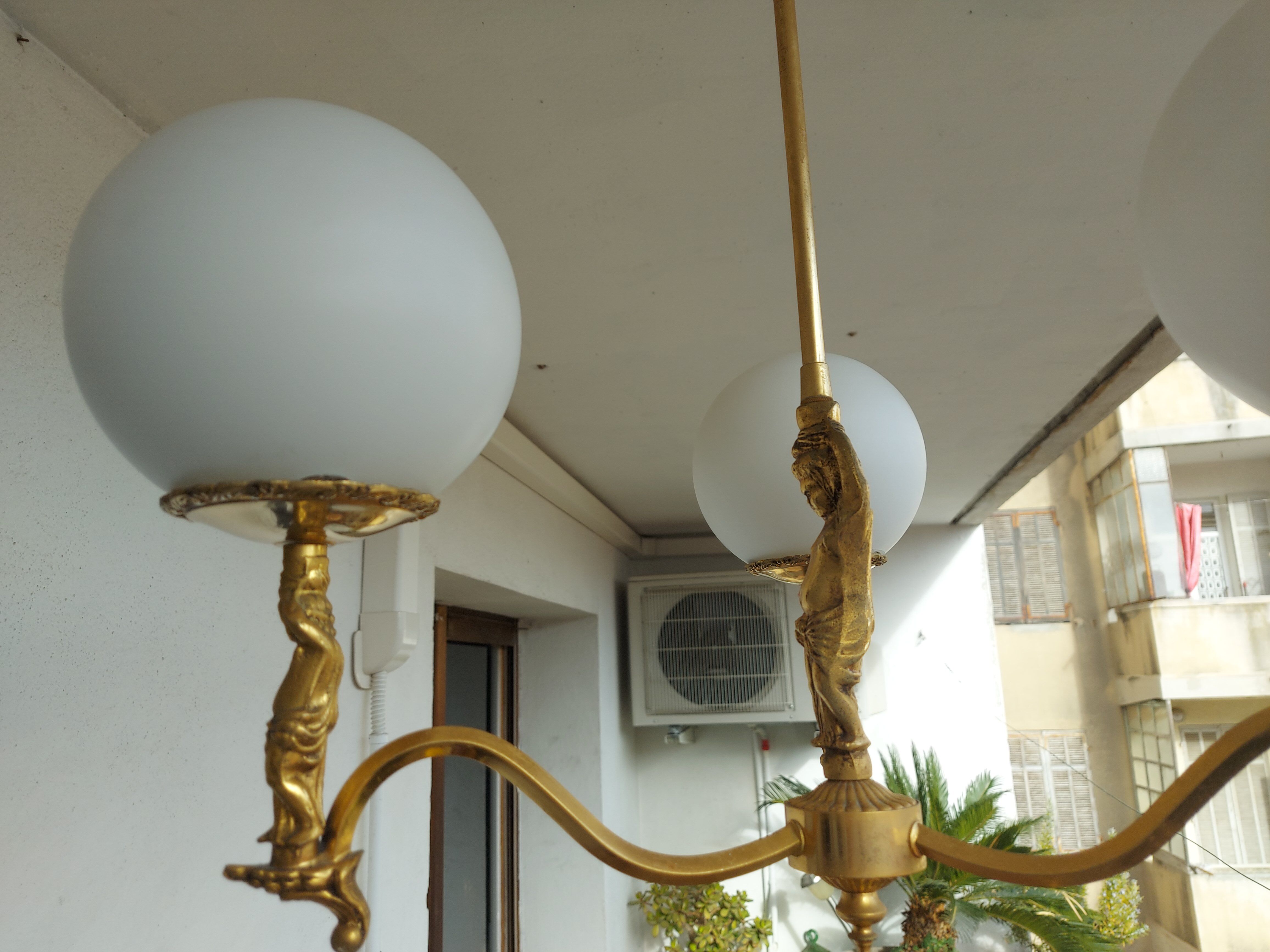 60'S vintage brass chandelier, Cherubin