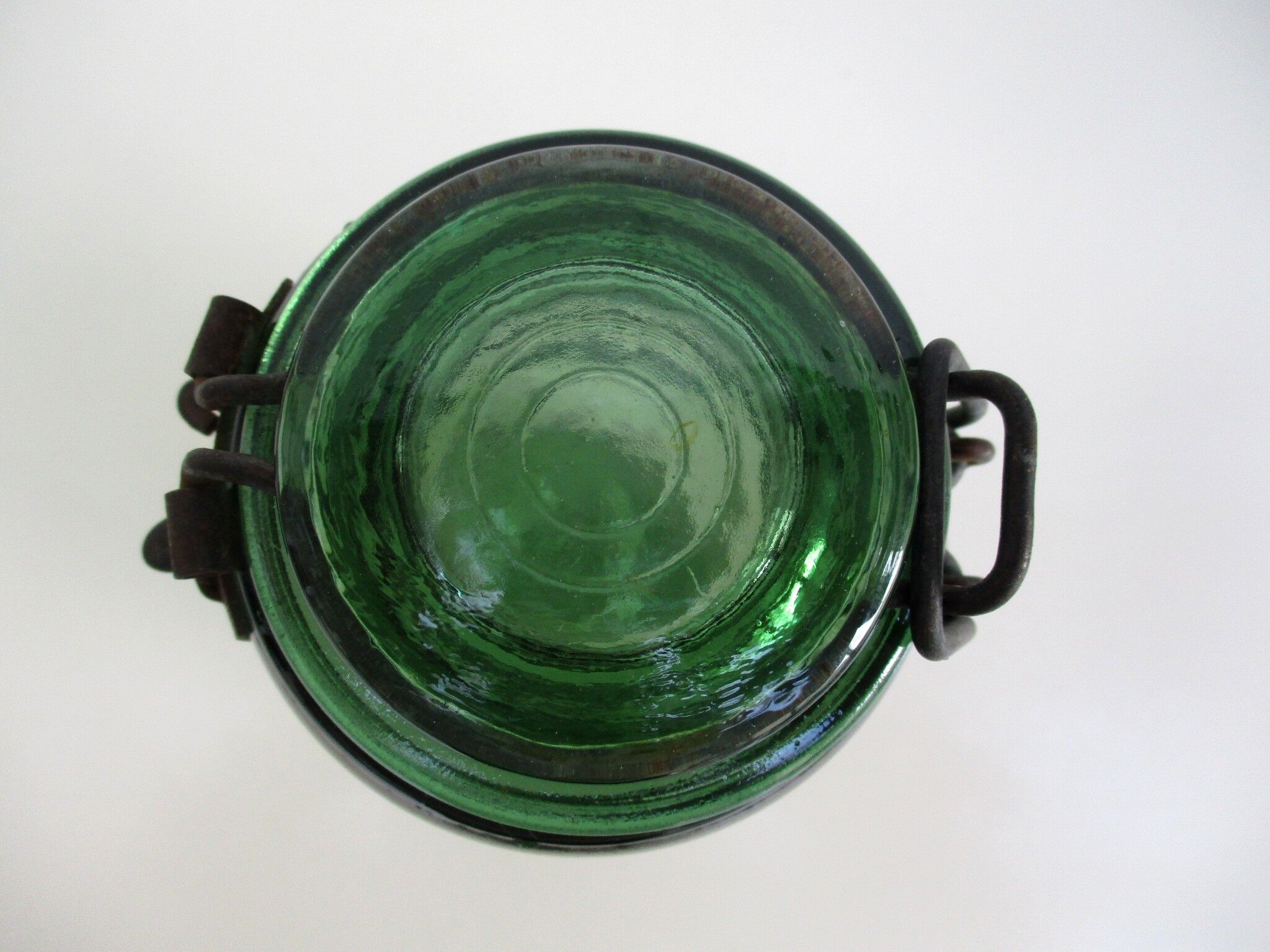 Old green glass jar, "DURFOR"