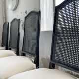 Set of 4 black lacquer chairs