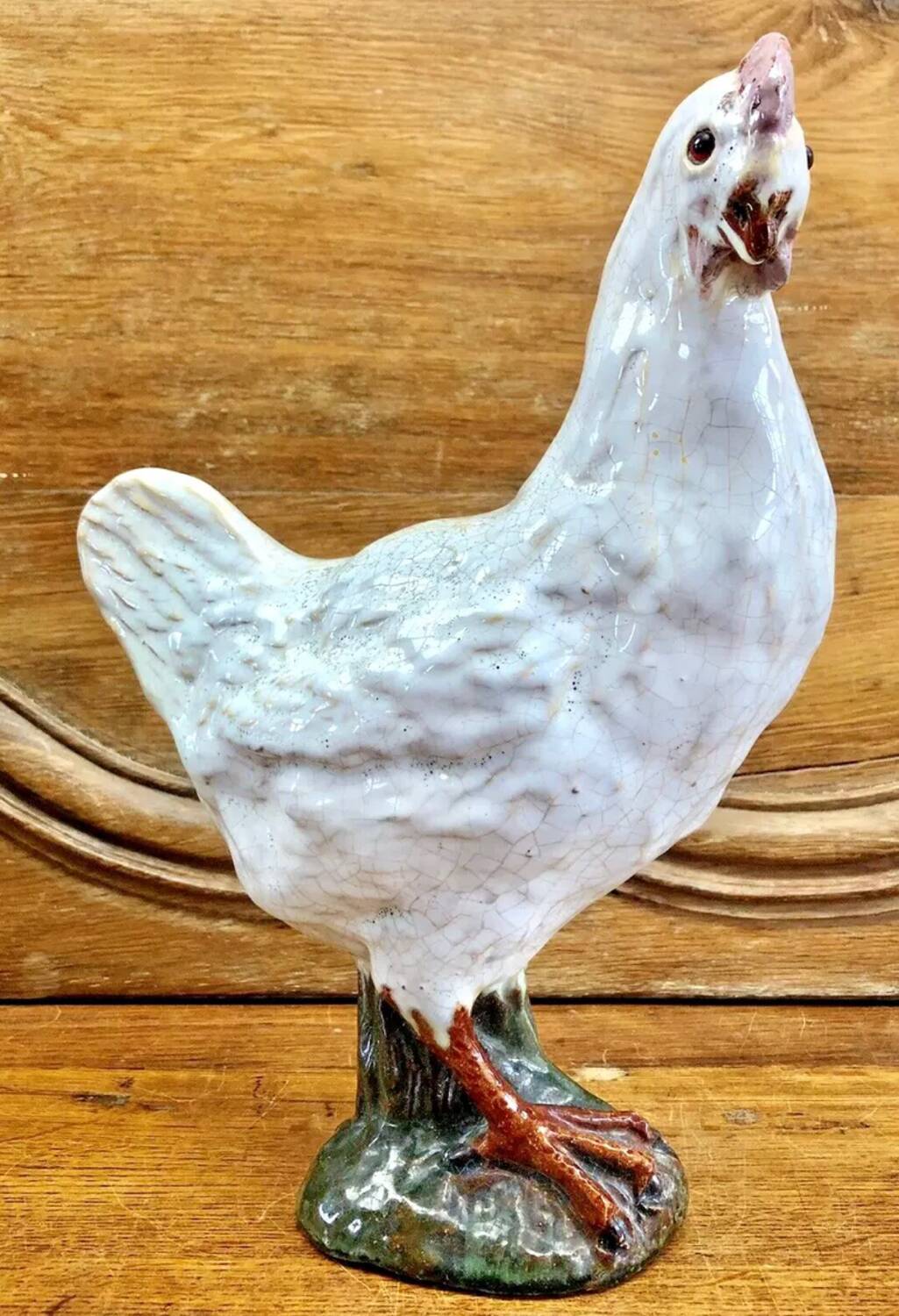 Terracotta hen Bavent XIX sulphide eyes