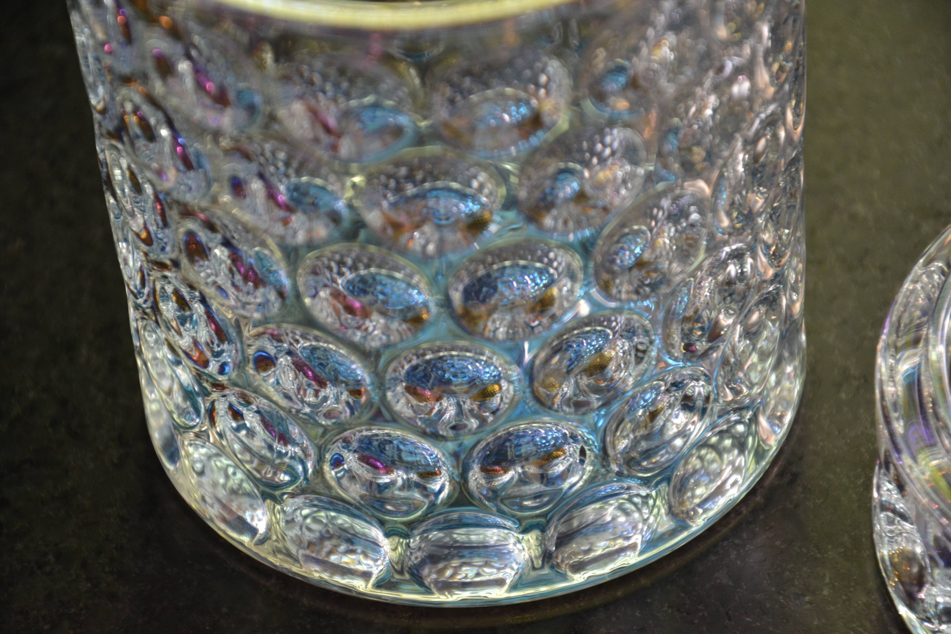 Molded-pressed glass jar/candy dish
