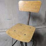 Chaise haute d'atelier Bienaise, chaise industrielle vintage