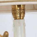 Pair of Twisted Gilt Bronze Wall Lamp & Pleated Lampshade