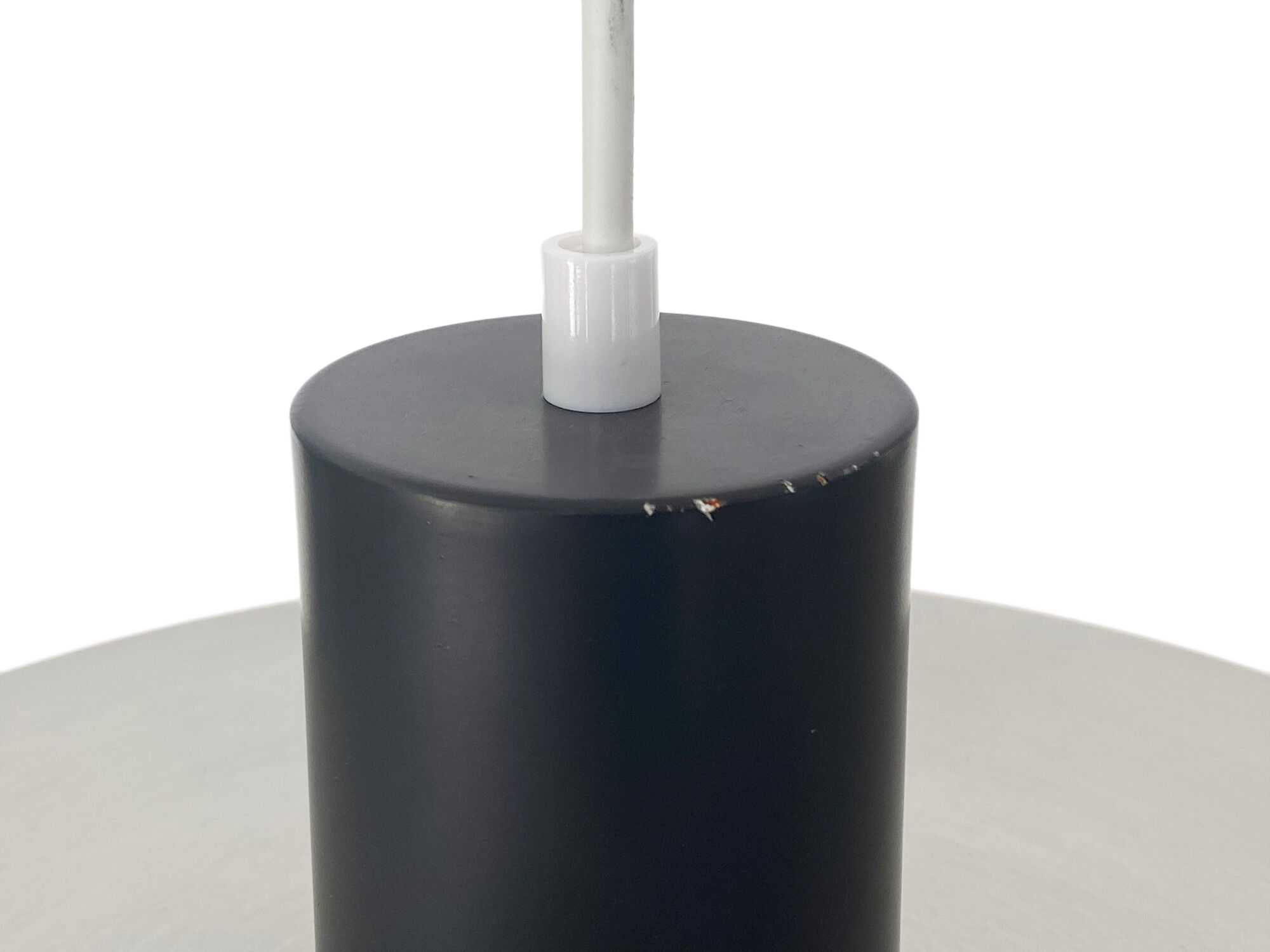 Layered pendant light in brushed aluminum. Denmark 1960s