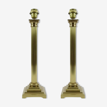 Set of 2 Belgian neoclassic table lamps, 1970s