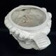 Large white earthenware flowerpot with faun heads circa 1900