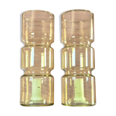 2 transparent yellow-green glass lamps from Fitz Habitat.