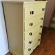 Vintage chiffonnier restyled mustard yellow, 5 drawers