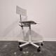 1980s Vintage Industrial Swivel Chair with Adjustable Backrest and Cas