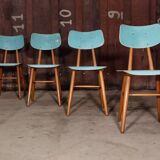 Series of 4 wooden chair Ton (Ex Thonet) 1960