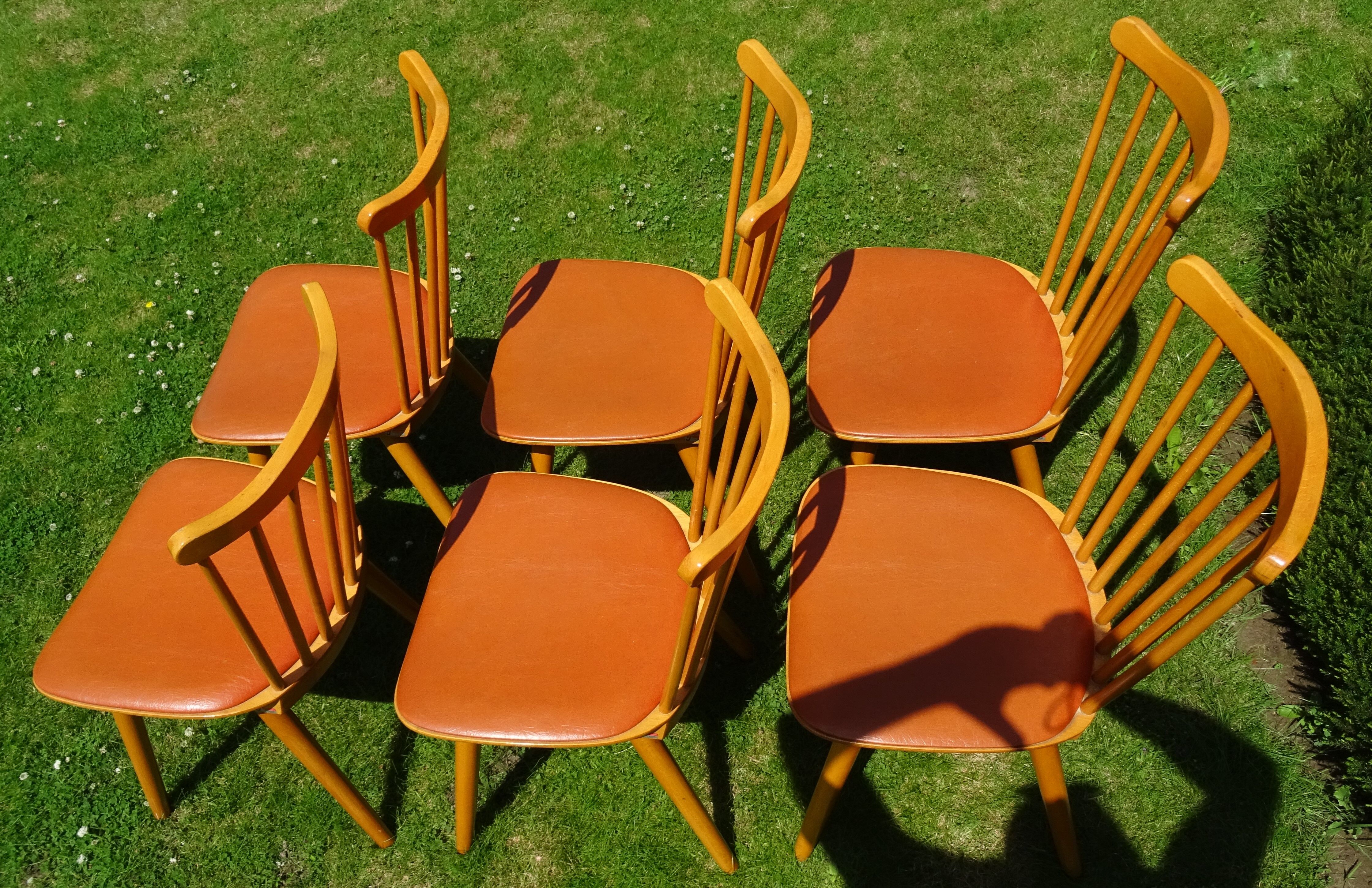 Suite of six beautiful baumann chairs