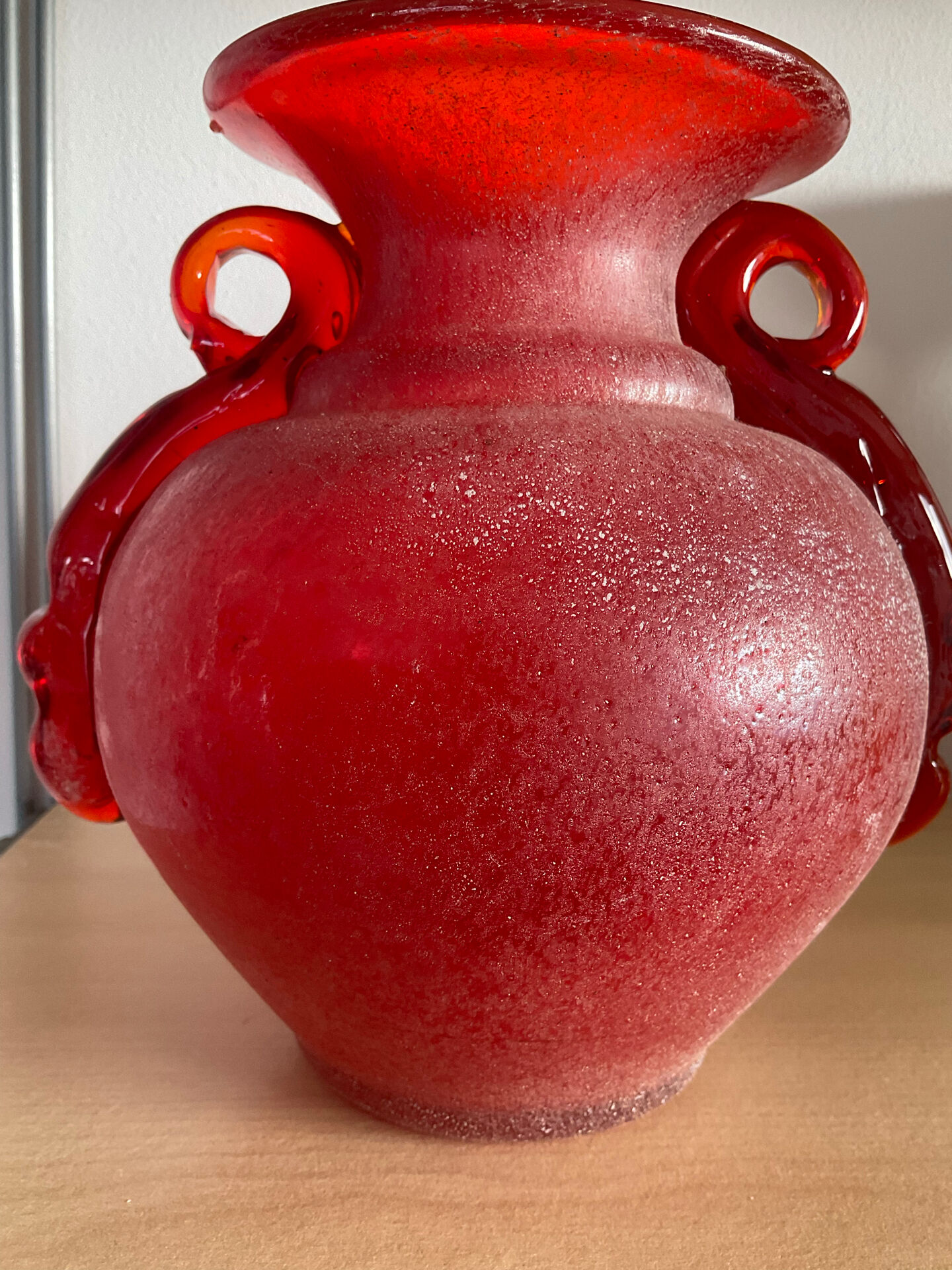 Vintage Murano glass amphora vase