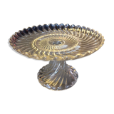 Compotier en verre moulé torsadé