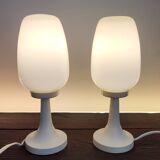 Lampes de table Space Age blanches, années 1960