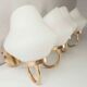 Pair of 60s brass and opaline sconces